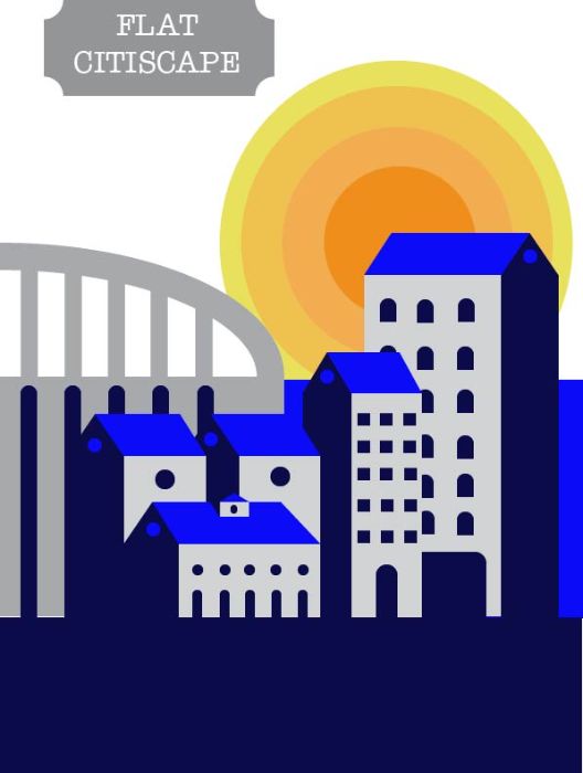 Flat citiscape