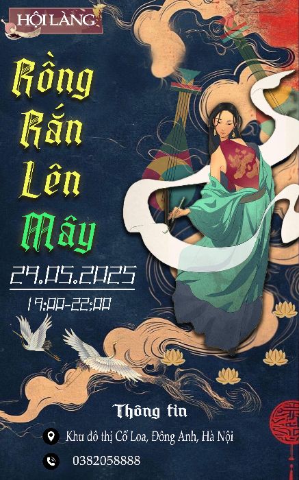 poster âm nhạc lễ hội làng trung thu