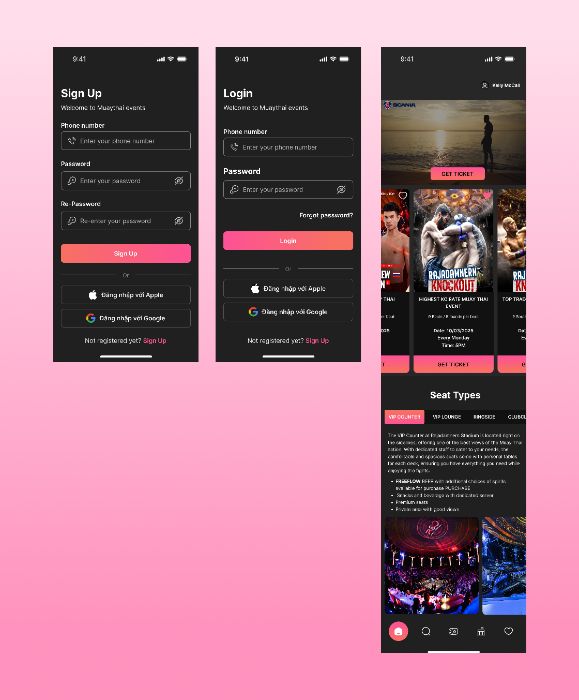 Muay Thai Event Ticket Mobile App