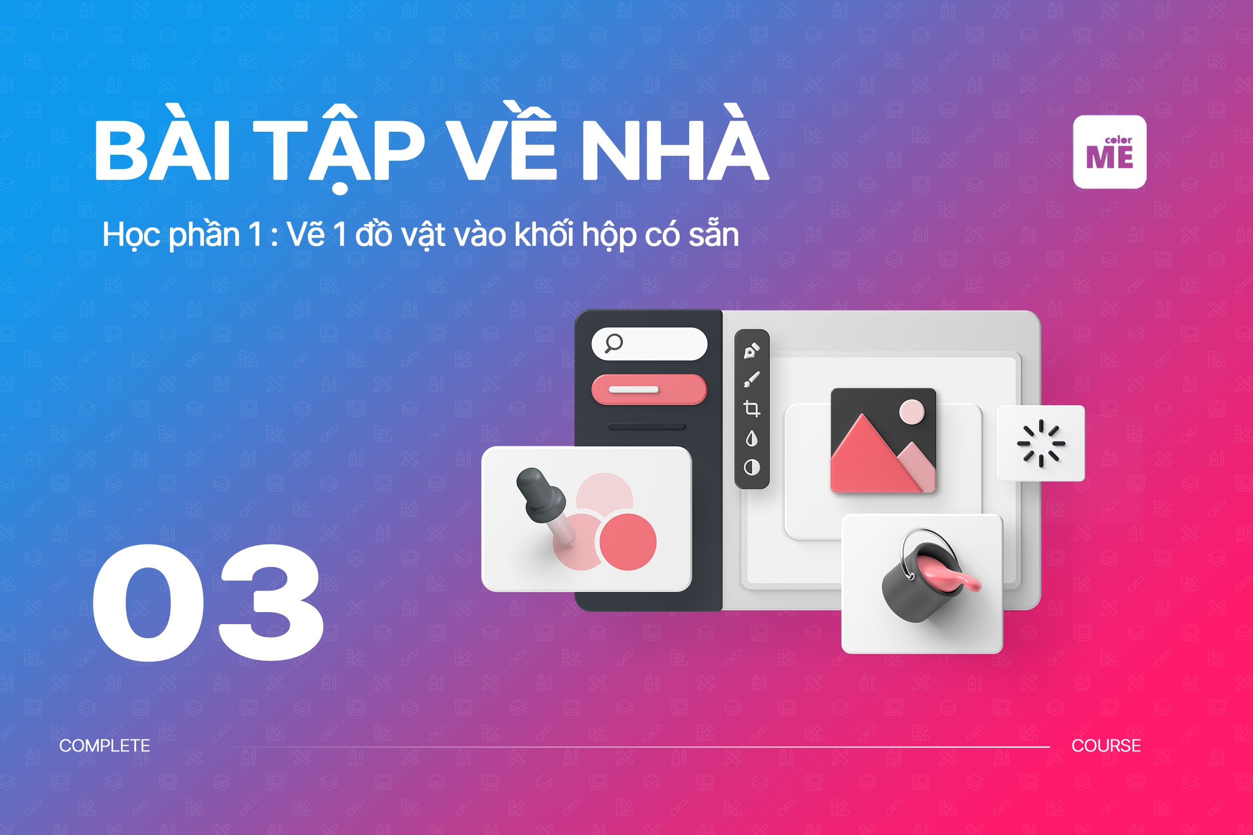 Vẽ đồ vật vào khối hộp