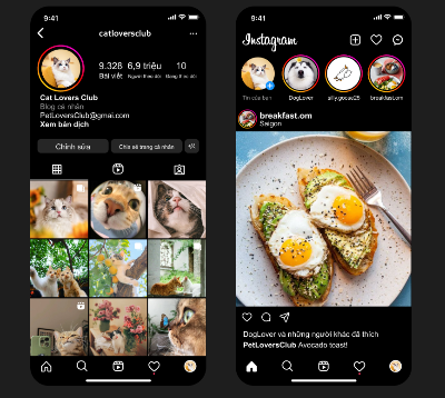 Bài tập số 1_104.1 Redesign 02 màn hình Newsfeed & Profile của Instagram