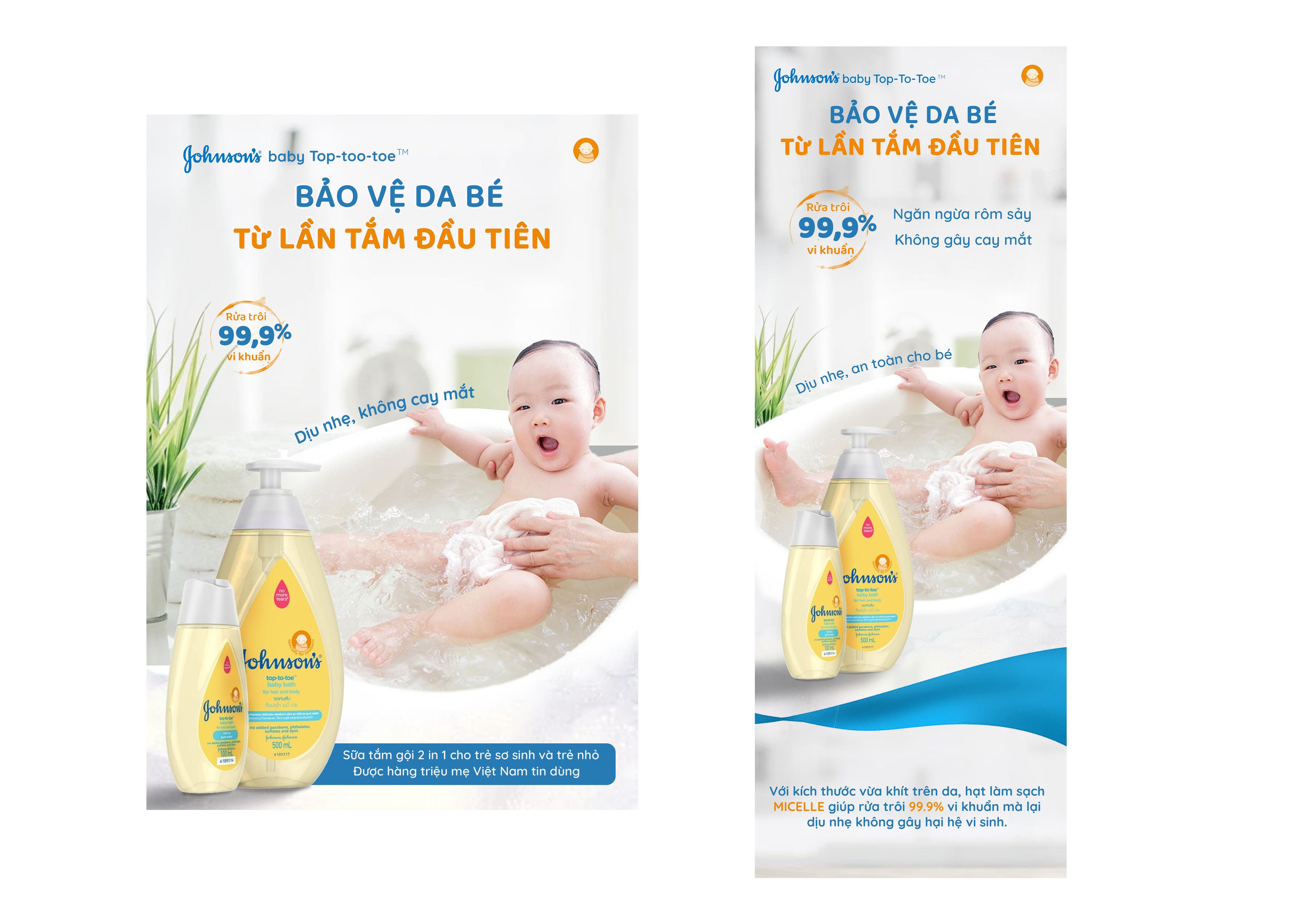 BTCM -FD Johnson's baby Top-to-toe sữa tắm gội 2 trong 1 cho trẻ sơ sinh và trẻ nhỏ