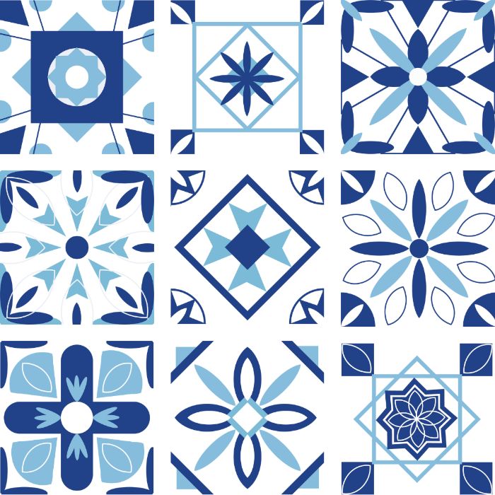 Tile Art - Tone Xanh