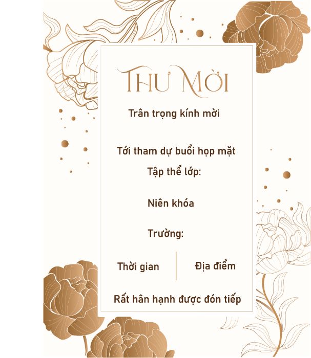thiết kế thiệp mời tham dự họp lớp