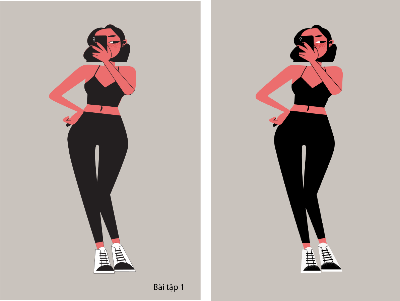Bài tập 2: Lựa chọn một ảnh mẫu trên  pinterest.com Từ khoá: flat illustration, flat design, character design, ...