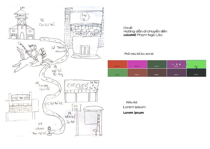 Phác thảo Infographic Roadmap to colorME Phạm Ngũ Lão