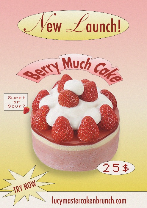 Strawberry cake poster