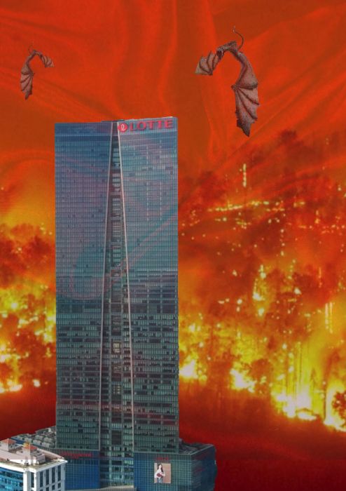 The LOTTE TOWER was attacked by dragons
