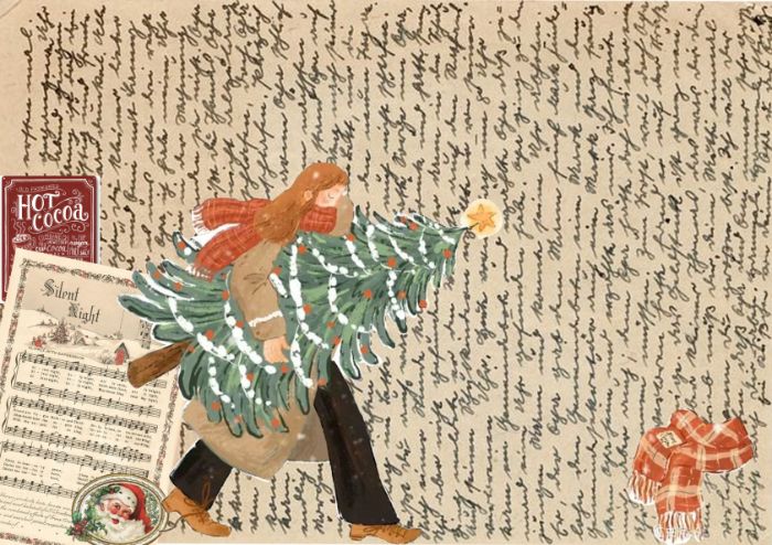 chrismas collage art