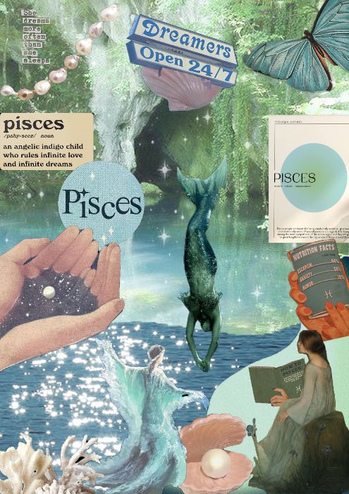pisces collage art