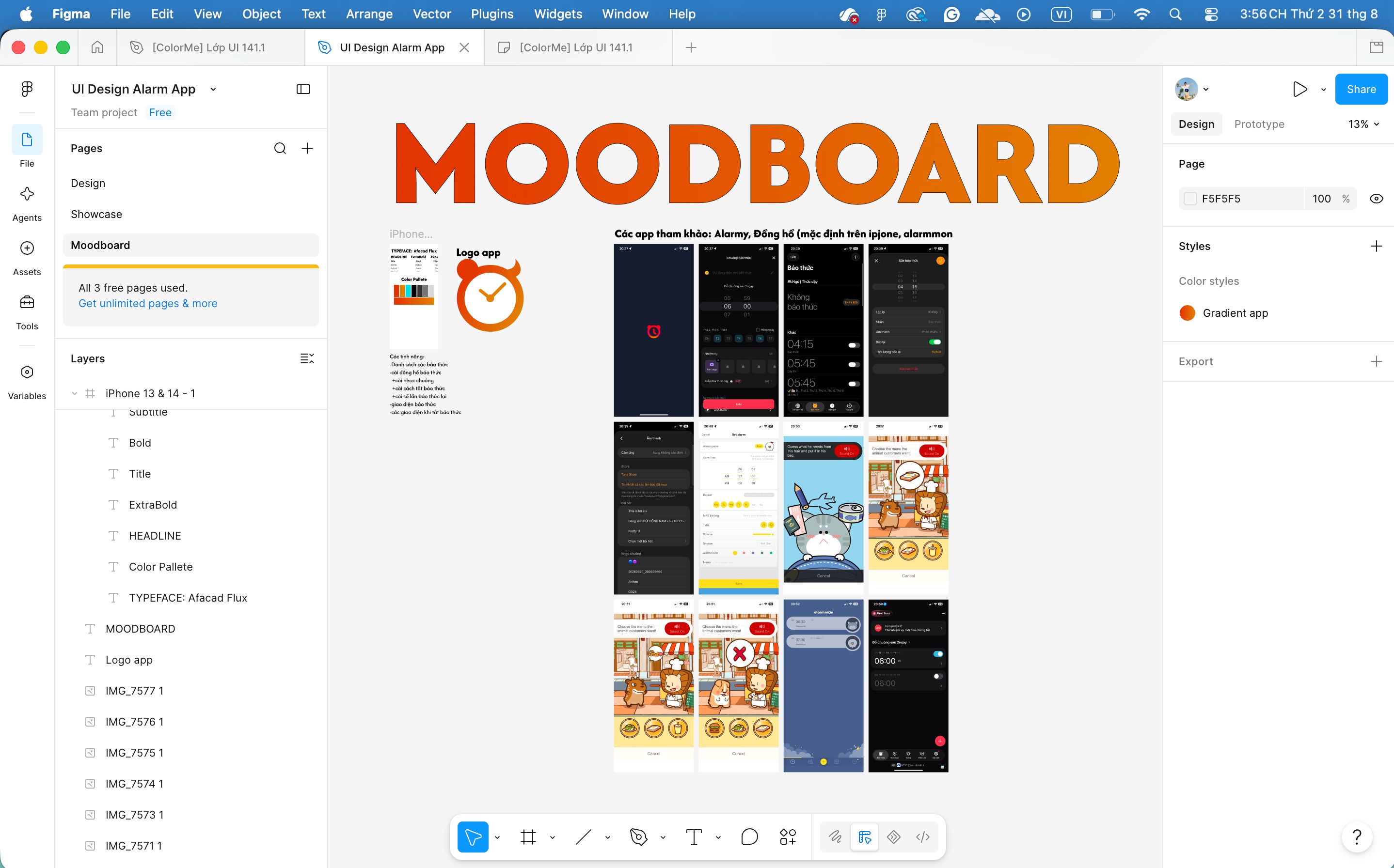 BTVN B2 [moodboard app đồng hồ báo thức]