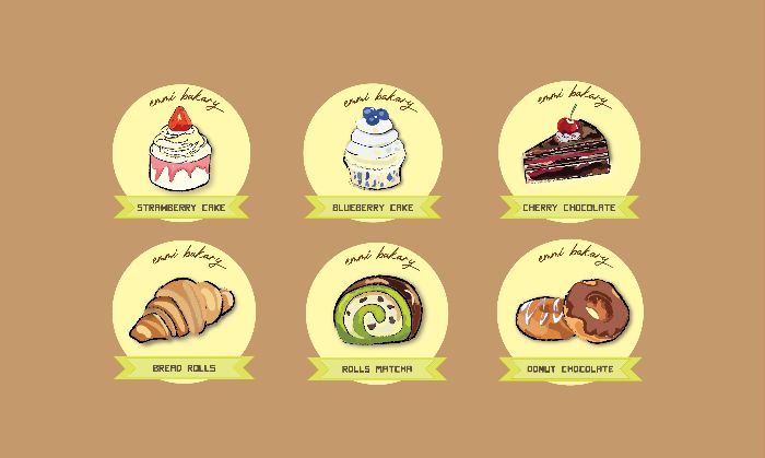 Bài tập cuối môn illustrator: sticker bakary