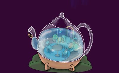 Isometric The Cat's Tail in teapot