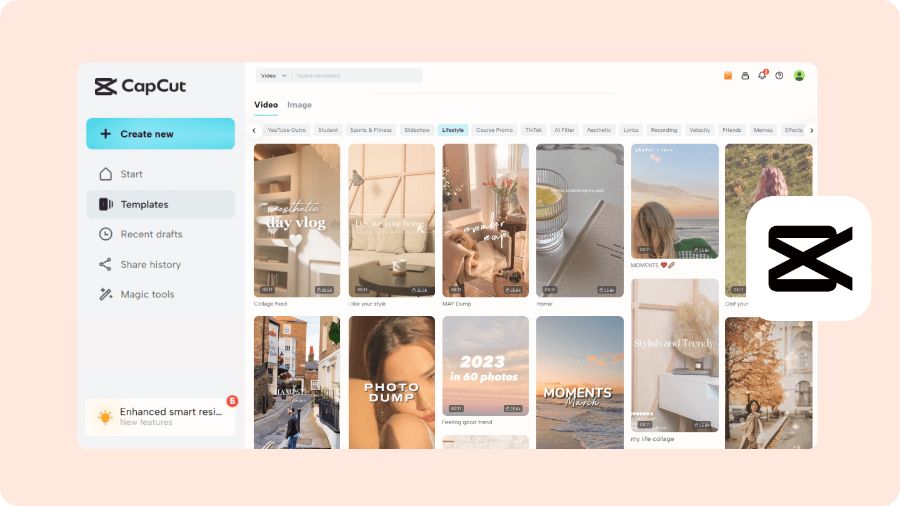 Sử dụng Template khi chỉnh sửa video trên CapCut