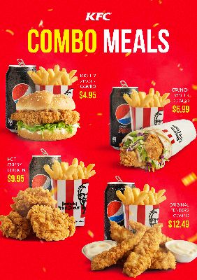 Menu COMBO MEALS of KFC
