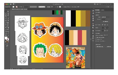 GK - Vẽ 4 stickers - One Piece