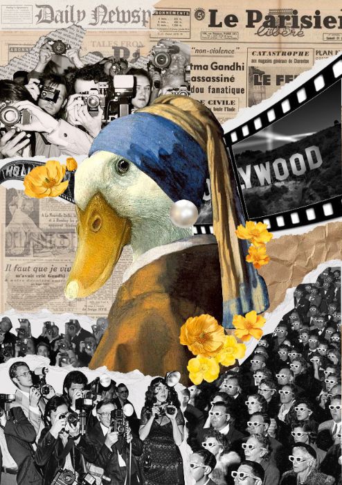 Duck with Pearl Earring