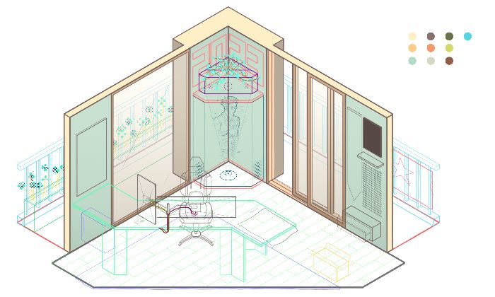 Vẽ 1 căn phòng trong không gian ISOMETRIC