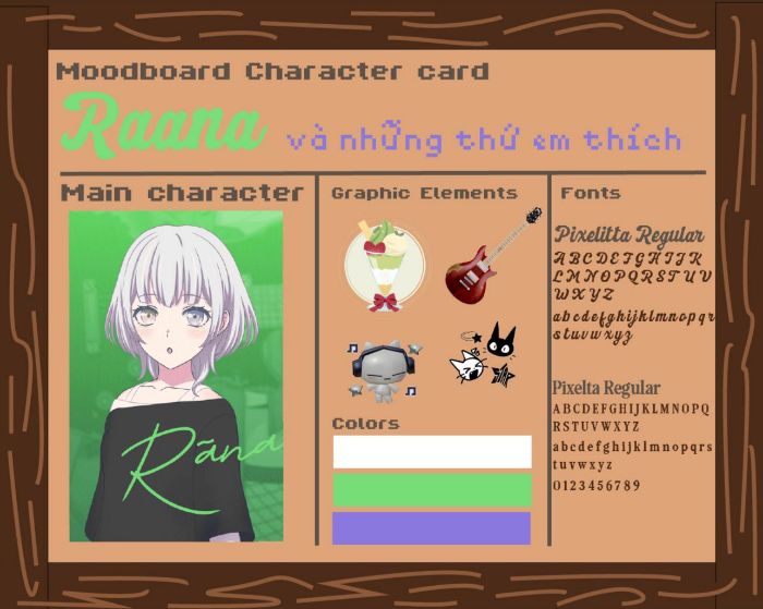 Moodboard Character card