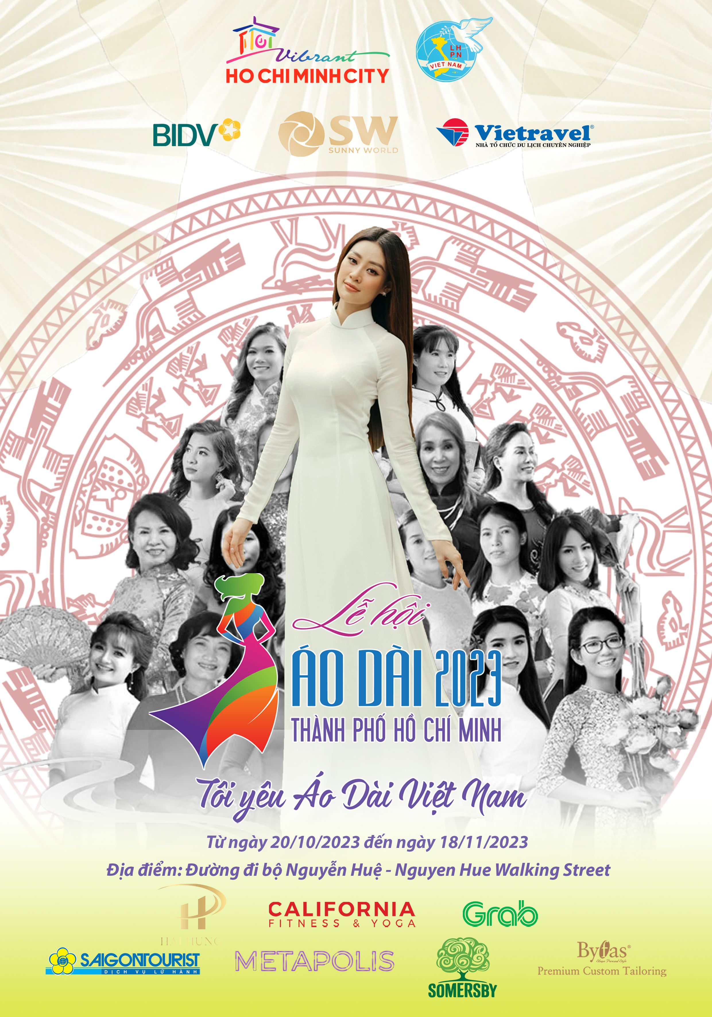 Poster lễ hội áo dài và moodboard áo dài Việt Nam