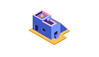 ngôi nhà trong không gian isometric