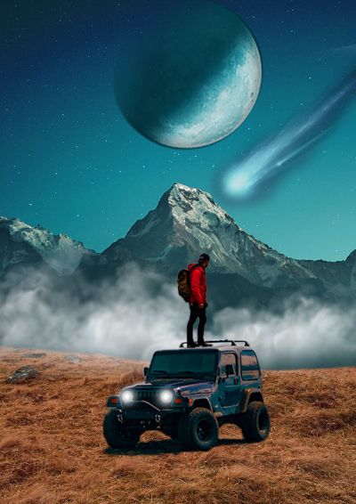man and moon