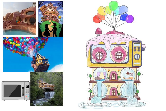 Imaginative house with color