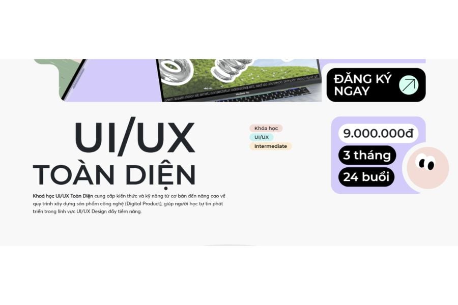 Khoá UI/UX Toàn Diện cung cấp kiến thức và kỹ năng về quy trình xây dựng sản phẩm công nghệ  