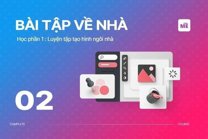 Vẽ mặt trước ngôi nhà