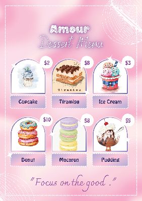 Dessert menu