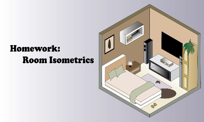 Vẽ ngôi nhà hoặc căn phòng bằng phong cách isometrics