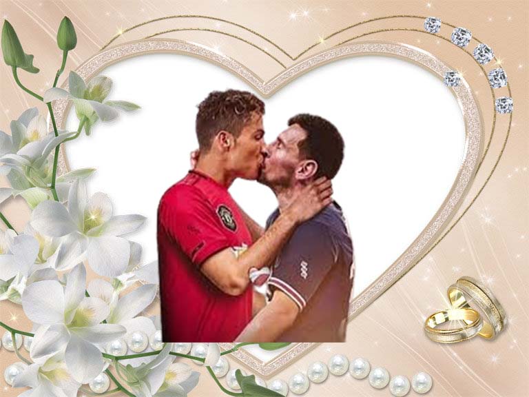 Messi kiss Ronaldo