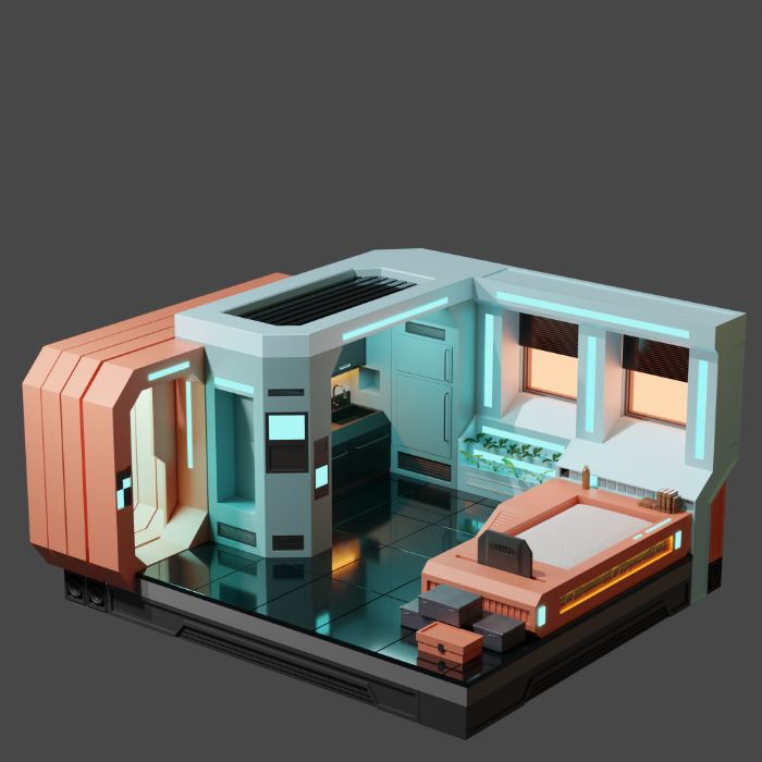 isometric room 3d