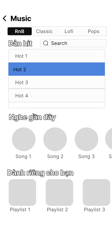 wire frame phần music - tính năng sleep sound