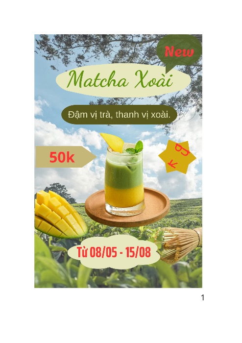 BTVN 1: Giới thiệu thức uống mới - Matcha Xoài