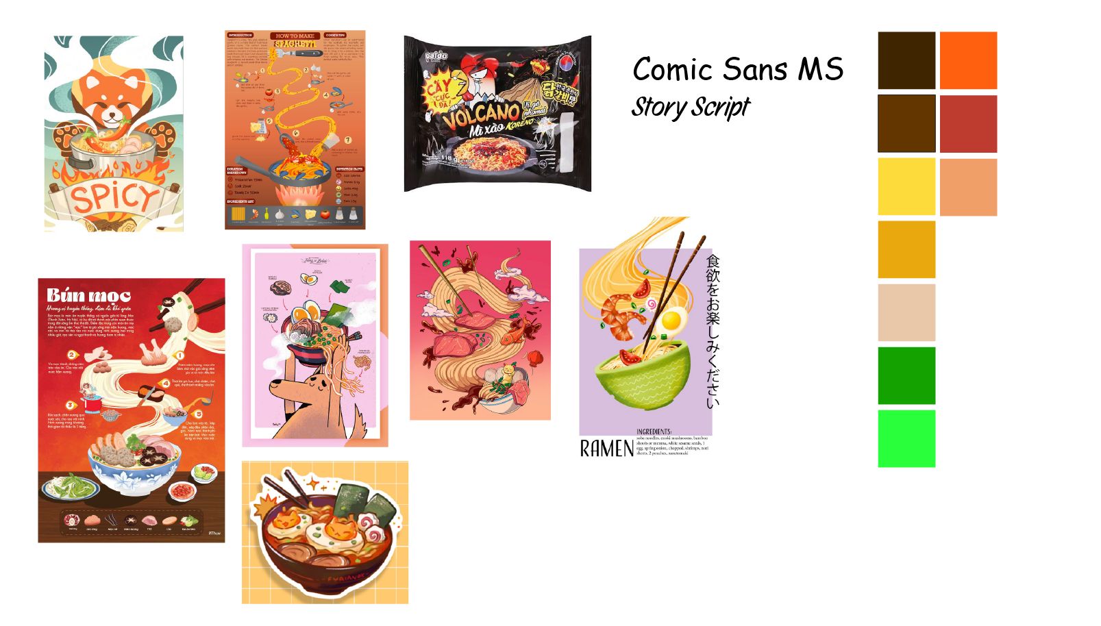 moodboard mì cay