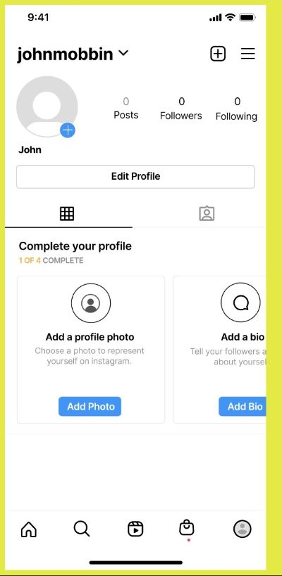 Mô phỏng profile instagram