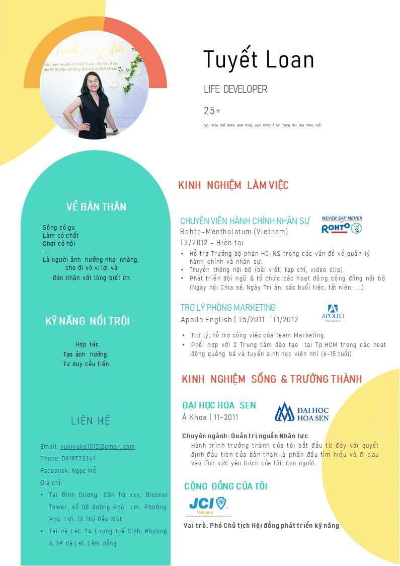 Tuyết Loan - Bài tập 1 - Thiết kế CV