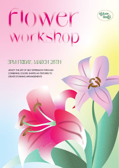 thiệp mời workshop cắm hoa