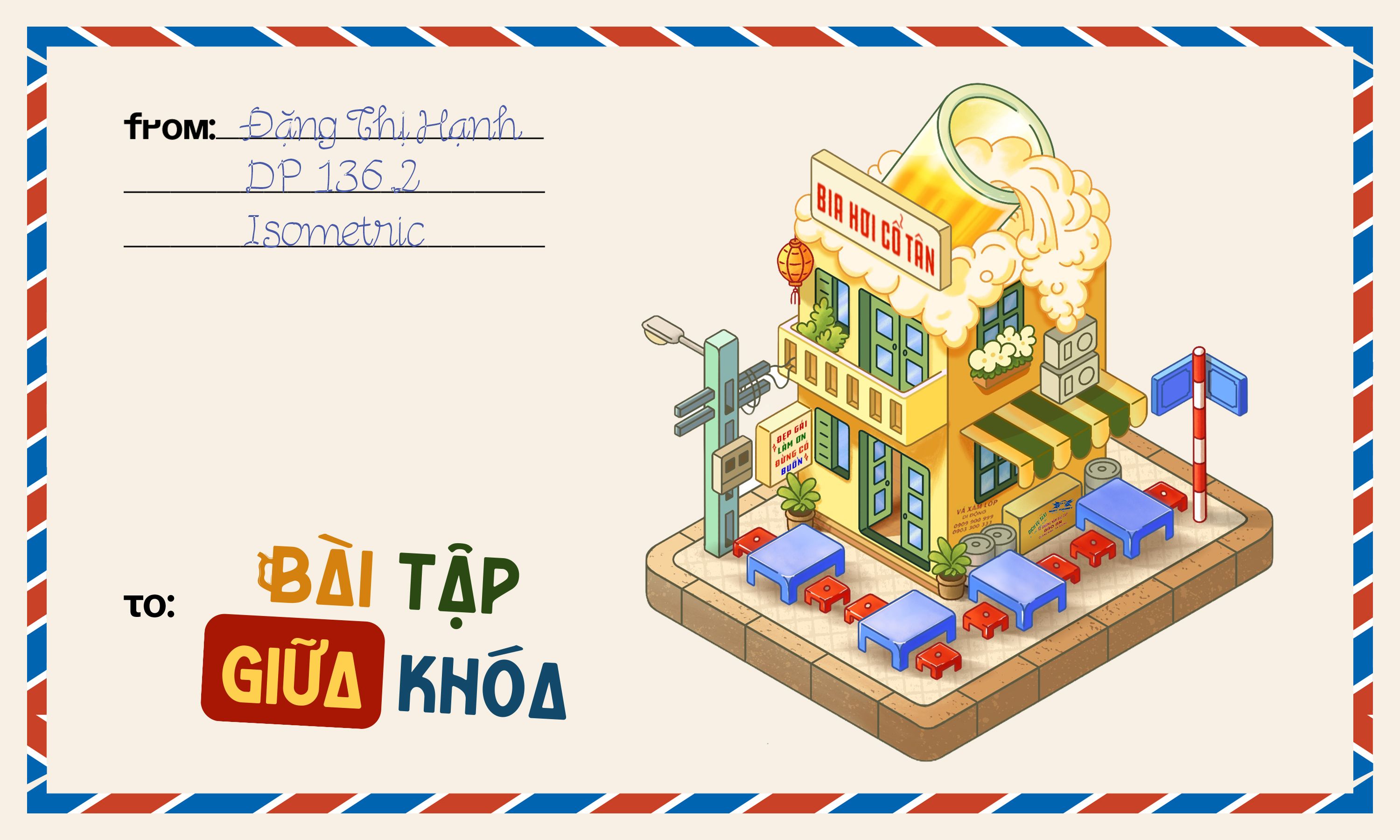Bài tập giữa khóa: isometric ngôi nhà chủ đề mùa hè