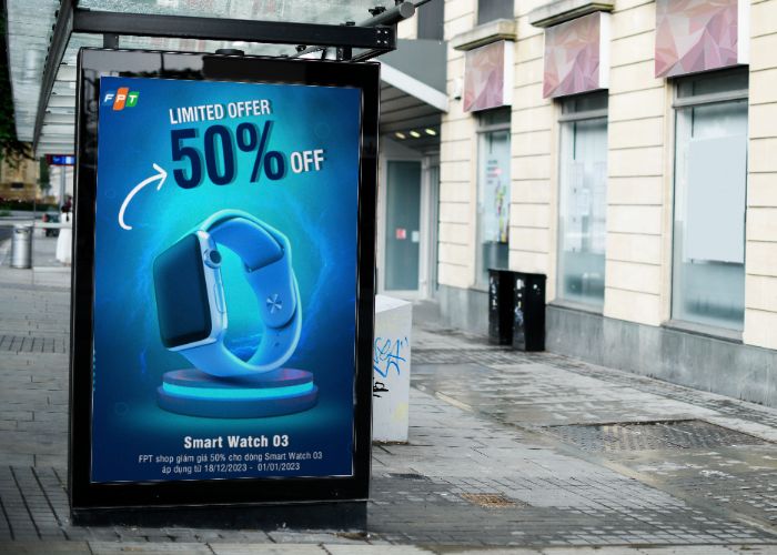 Mockup Poster Sale đồng hồ tại Paris