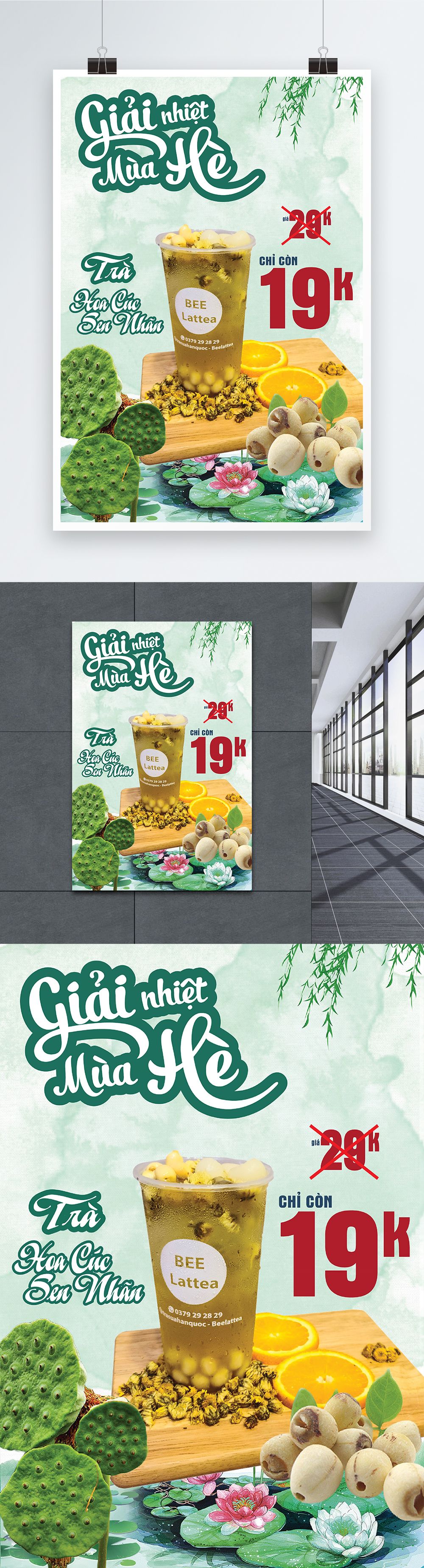 Poster Trà Hoa Cúc Sen Nhãn