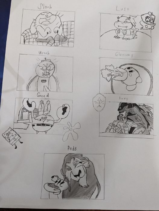 7 deadly sins of Cartoon and Video games