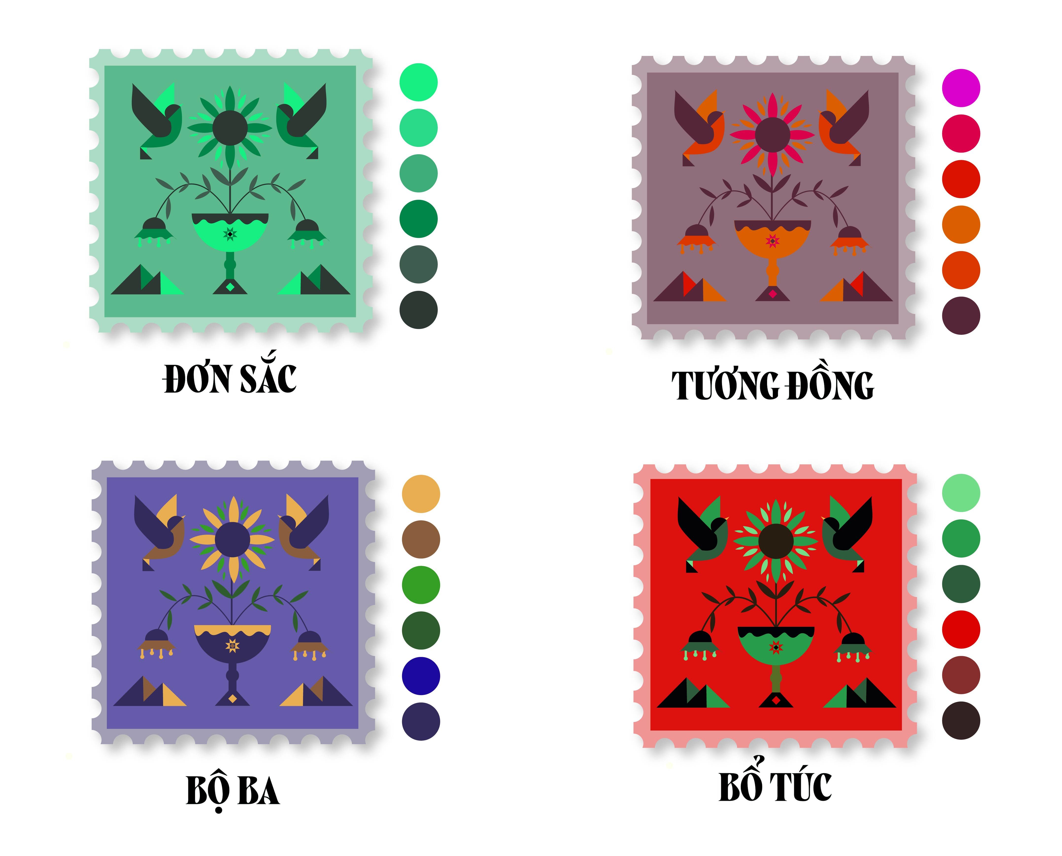 Phối màu stamp