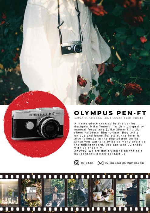 Olympus Pen Ft camera commercial poster