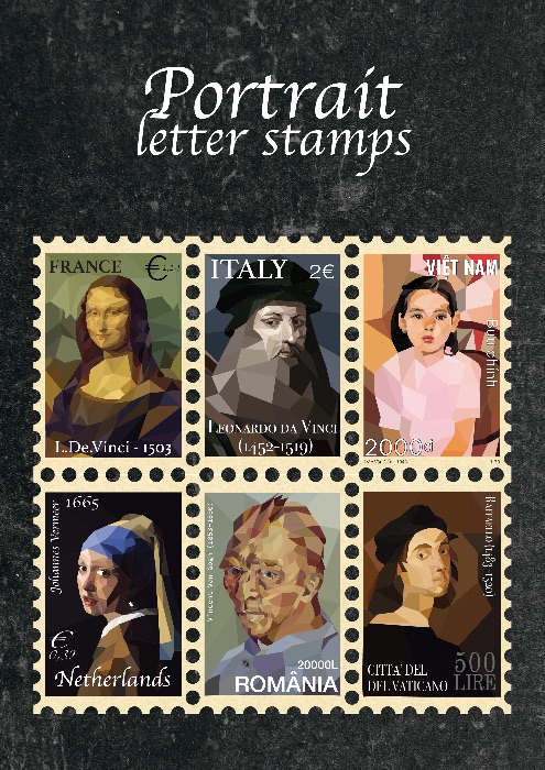 Potrait letter stamps