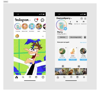 thiết kế giao diện Instagram