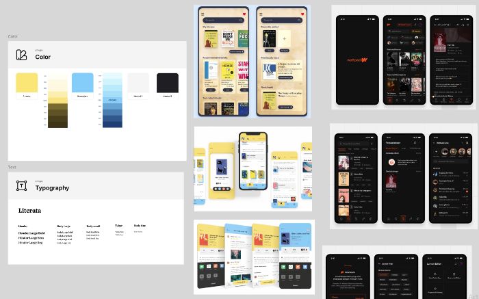 Moodboard - color and typography app đọc sách