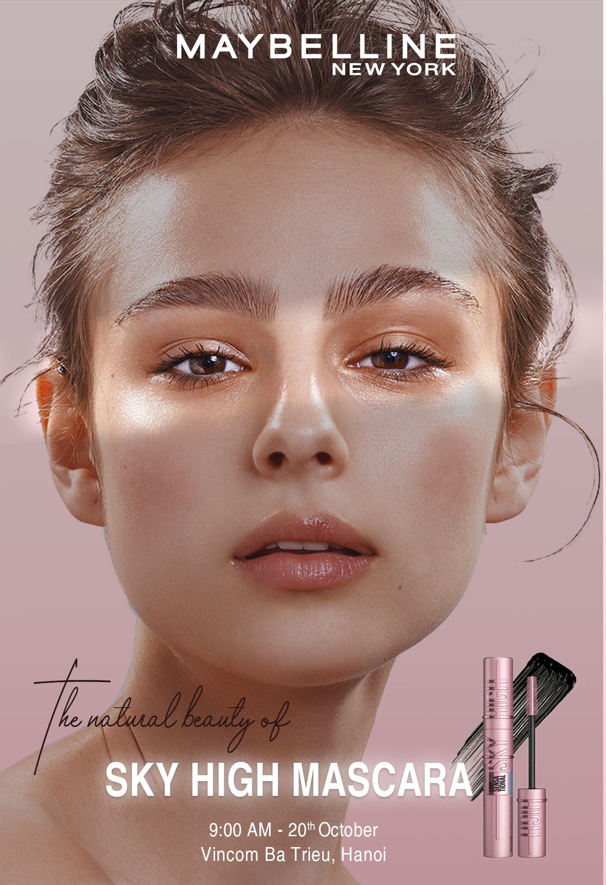 Poster giới thiệu event ra mắt sản phẩm mới của Maybelline