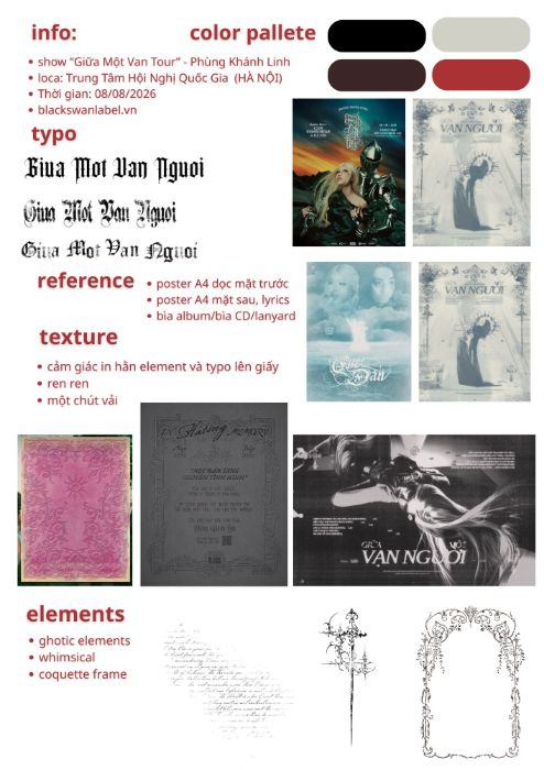 moodboard poster show " Giữa Một Vạn Tour" - Phùng Khánh Linh